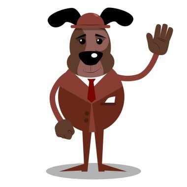 Resimli köpek el sallayarak ile çizgi film.