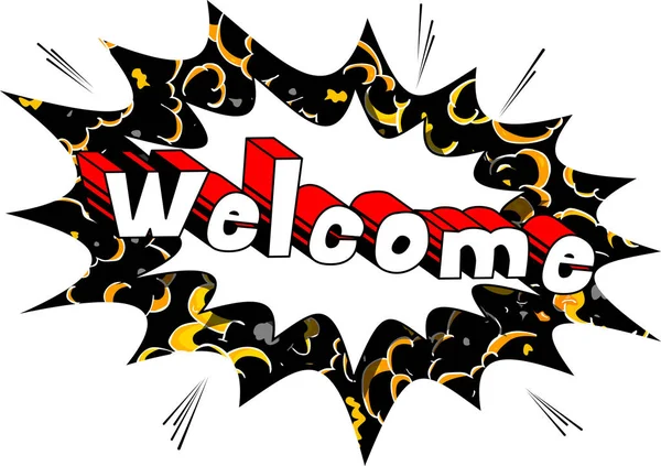 Hoşgeldiniz - arka plan üzerinde çizgi roman kelime.