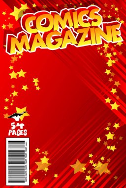 Soyut arkaplan ile düzenlenebilir çizgi roman kapağı.