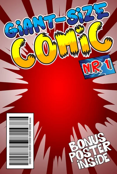 Soyut arkaplan ile düzenlenebilir çizgi roman kapağı.