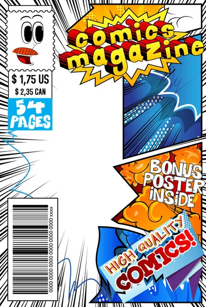 Soyut arkaplan ile düzenlenebilir çizgi roman kapağı.