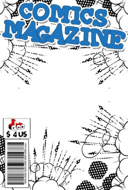 Soyut arkaplan ile düzenlenebilir çizgi roman kapağı.