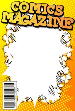 Soyut arkaplan ile düzenlenebilir çizgi roman kapağı.