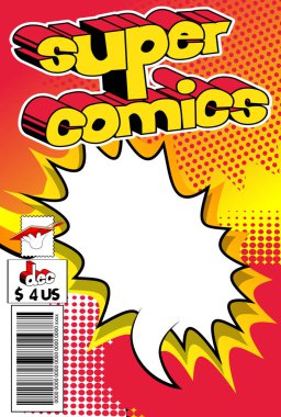 Soyut arkaplan ile düzenlenebilir çizgi roman kapağı.