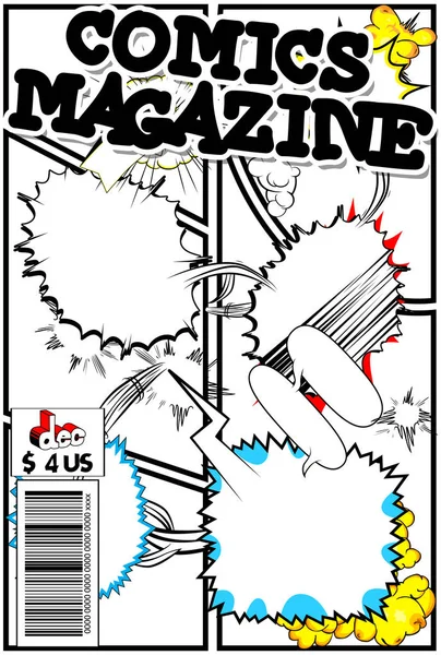 Soyut arkaplan ile düzenlenebilir çizgi roman kapağı.