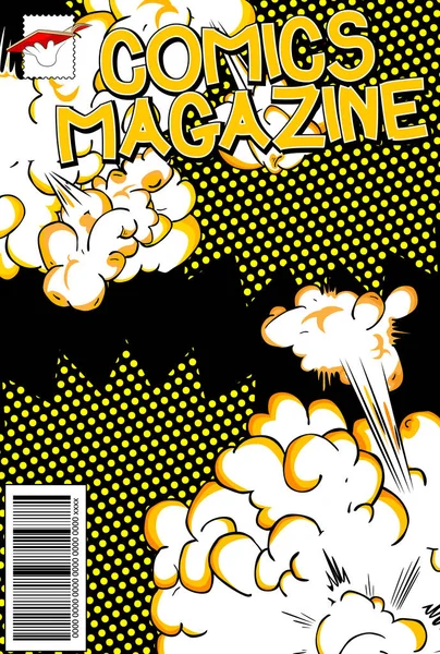 Soyut arkaplan ile düzenlenebilir çizgi roman kapağı.