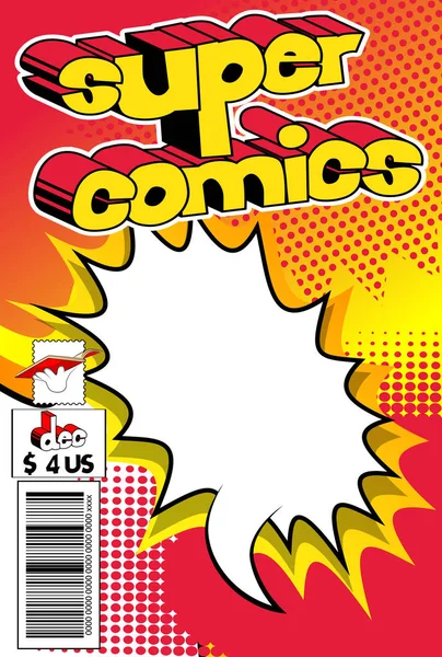 Soyut arkaplan ile düzenlenebilir çizgi roman kapağı.