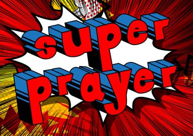 Süper dua - arka plan üzerinde çizgi roman kelime.