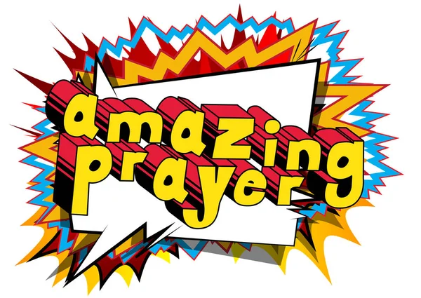 Şaşırtıcı dua - arka plan üzerinde çizgi roman kelime.