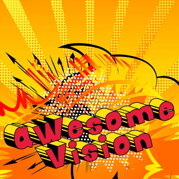 Awesome Visie Comic Book Woord Abstracte Achtergrond — Stockvector