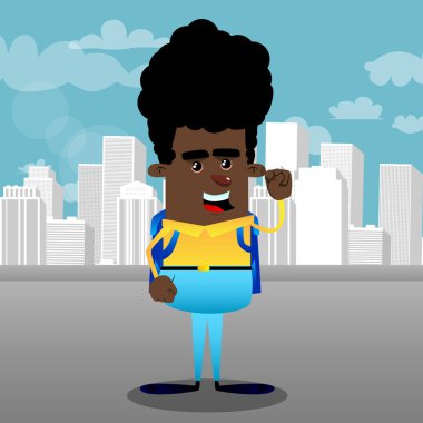 Güç insanlar yumruk jest yapma okul çocuğu. Vektör çizgi film karakteri çizim.