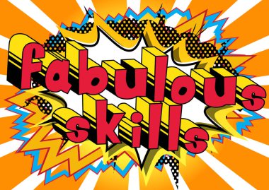 Muhteşem becerileri - arka plan üzerinde çizgi roman kelime.