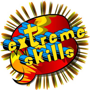 Aşırı becerileri - arka plan üzerinde çizgi roman kelime.