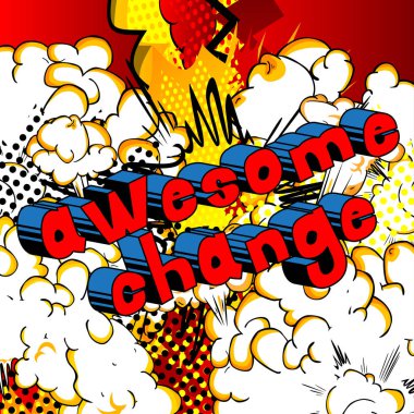 Müthiş değişim - arka plan üzerinde çizgi roman kelime.