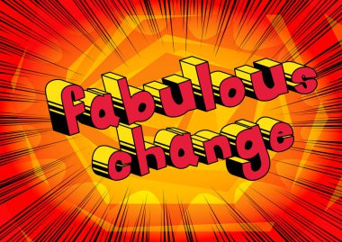 Muhteşem değişim - arka plan üzerinde çizgi roman kelime.