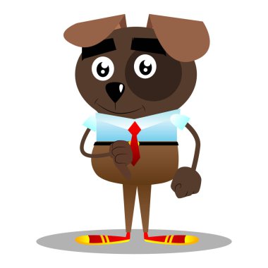 Resimli iş köpek gösteren sevmediğim el işareti karikatür.