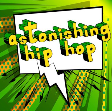 Hip Hop - arka plan üzerinde çizgi roman kelime şaşırtıcı.