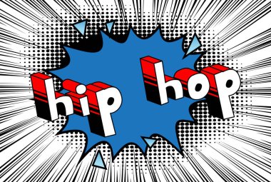 Hip Hop - arka plan üzerinde çizgi roman kelime.