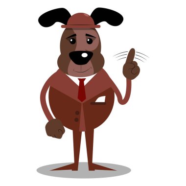 Resimli iş köpek söyleyerek parmağıyla Hayır cartoon.