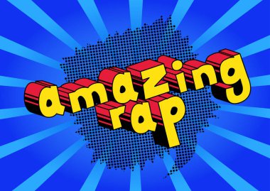 Harika Rap - arka plan üzerinde çizgi roman kelime.