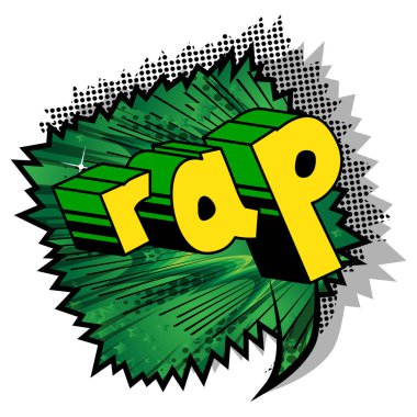 Rap - arka plan üzerinde çizgi roman kelime.