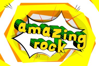 Şaşırtıcı Rock - arka plan üzerinde çizgi roman kelime.