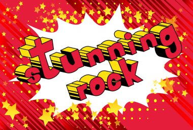 Çarpıcı Rock - arka plan üzerinde çizgi roman kelime.