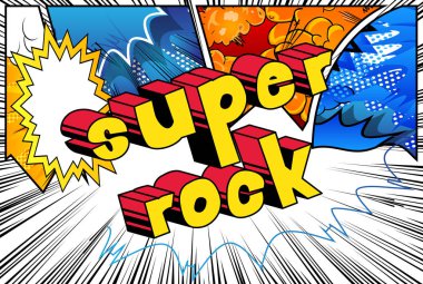 Süper Rock - arka plan üzerinde çizgi roman kelime.