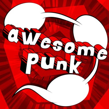 Harika Punk - arka plan üzerinde çizgi roman kelime.