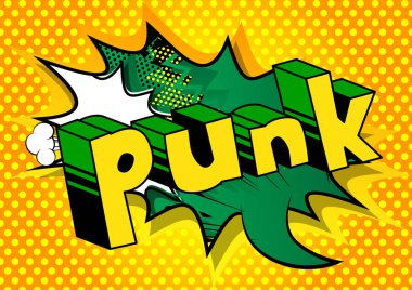 Punk - arka plan üzerinde çizgi roman kelime.