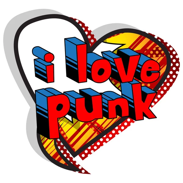 Love Punk Palabra Cómic Sobre Fondo Abstracto — Archivo Imágenes Vectoriales