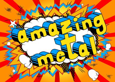 Şaşırtıcı Metal - arka plan üzerinde çizgi roman kelime.