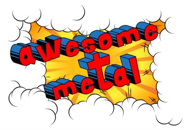 Korku veren Metal - arka plan üzerinde çizgi roman kelime.