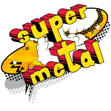 Süper Metal - arka plan üzerinde çizgi roman kelime.