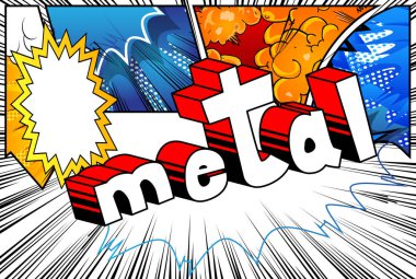 Metal - arka plan üzerinde çizgi roman kelime.