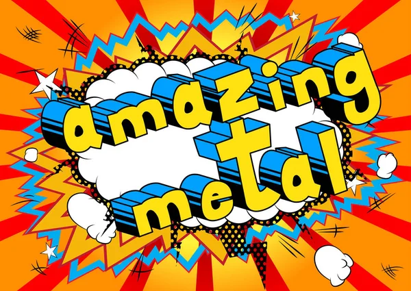 Şaşırtıcı Metal - arka plan üzerinde çizgi roman kelime.