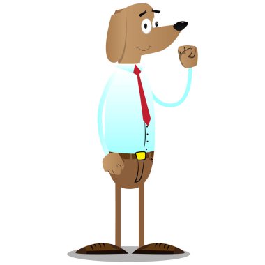 İnsanlara güç yumruk jest yapma resimli iş köpek çizgi film.