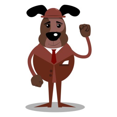 İnsanlara güç yumruk jest yapma resimli iş köpek çizgi film.