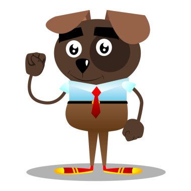 İnsanlara güç yumruk jest yapma resimli iş köpek çizgi film.