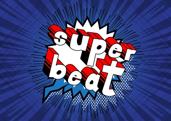 Super Beat Comicwort Auf Abstraktem Hintergrund — Stockvektor