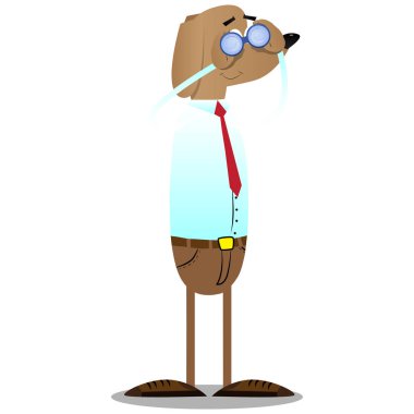 Dürbün ile seyir resimli iş köpek çizgi film.