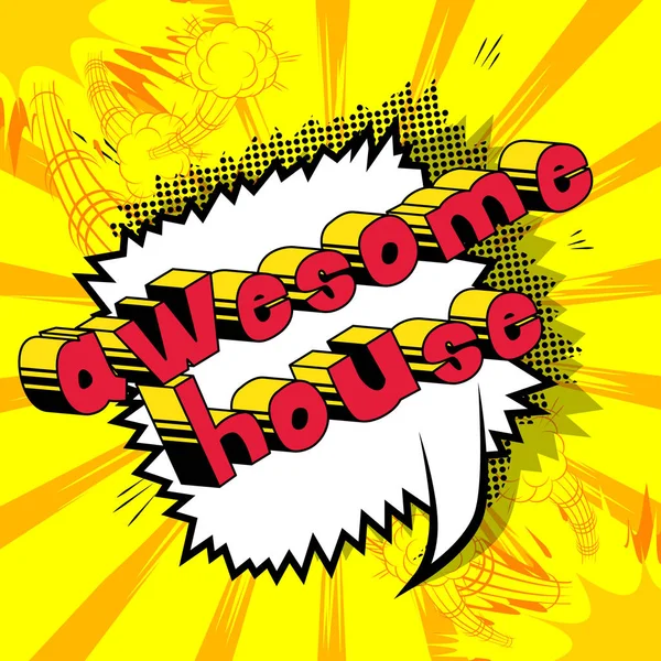 Korku evi - arka plan üzerinde çizgi roman kelime.