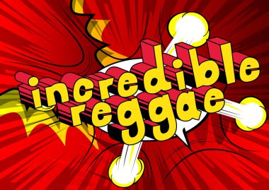 İnanılmaz Reggae - arka plan üzerinde çizgi roman kelime.