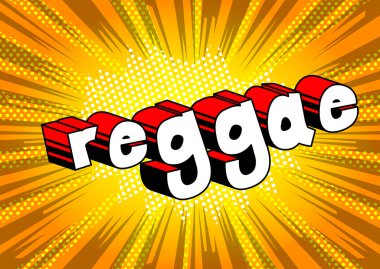 Reggae - arka plan üzerinde çizgi roman kelime.