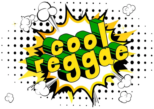 Cool Reggae Palabra Cómic Sobre Fondo Abstracto — Archivo Imágenes Vectoriales