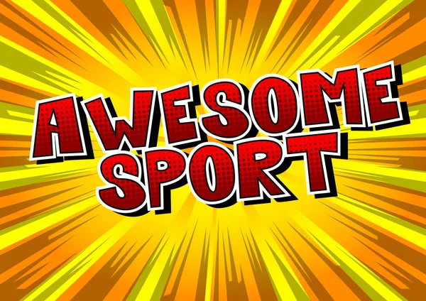 Awesome Sport Comic Book Stijl Woord Abstracte Achtergrond — Stockvector