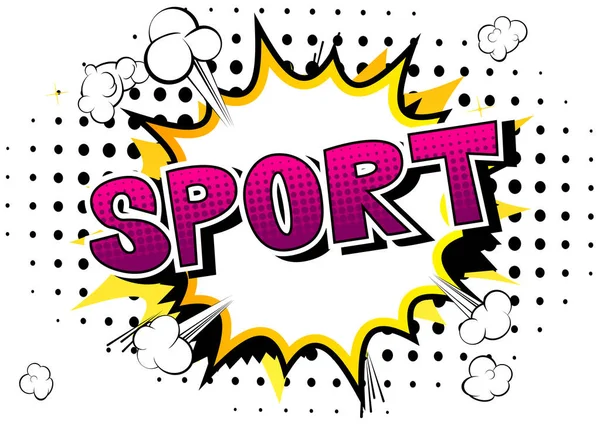 Спорт Слово Стиле Комикса Абстрактном Фоне — стоковый вектор