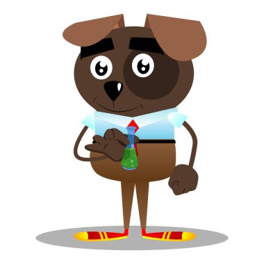 Tüp bebek tutan resimli iş köpek çizgi film.