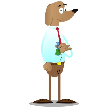 Tüp bebek tutan resimli iş köpek çizgi film.