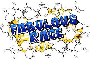 Muhteşem yarış - arka plan üzerinde çizgi roman tarzı kelime.